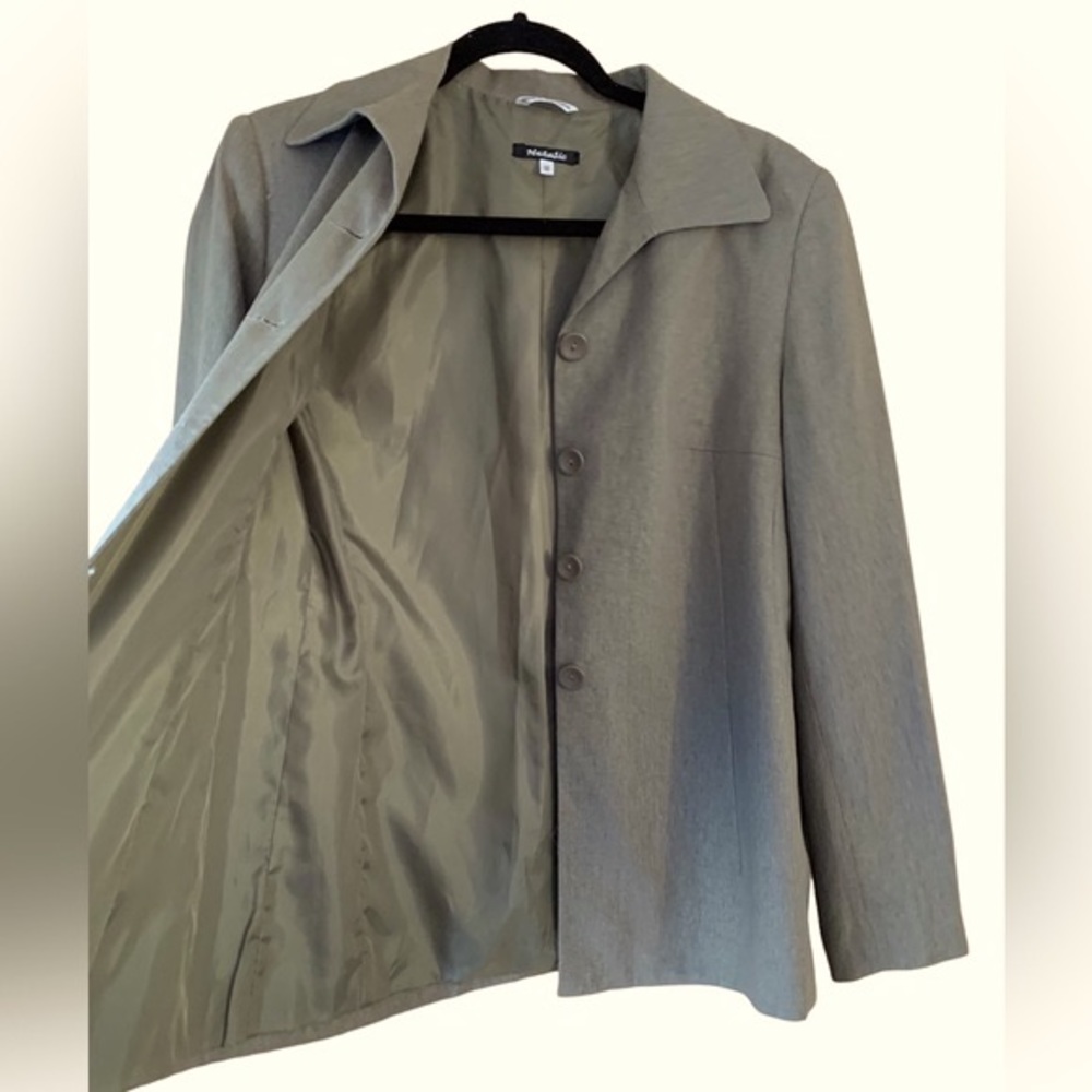 Natalie Gray Linen Button Down Capsule Career Jacket Blazer Women’s Size 10